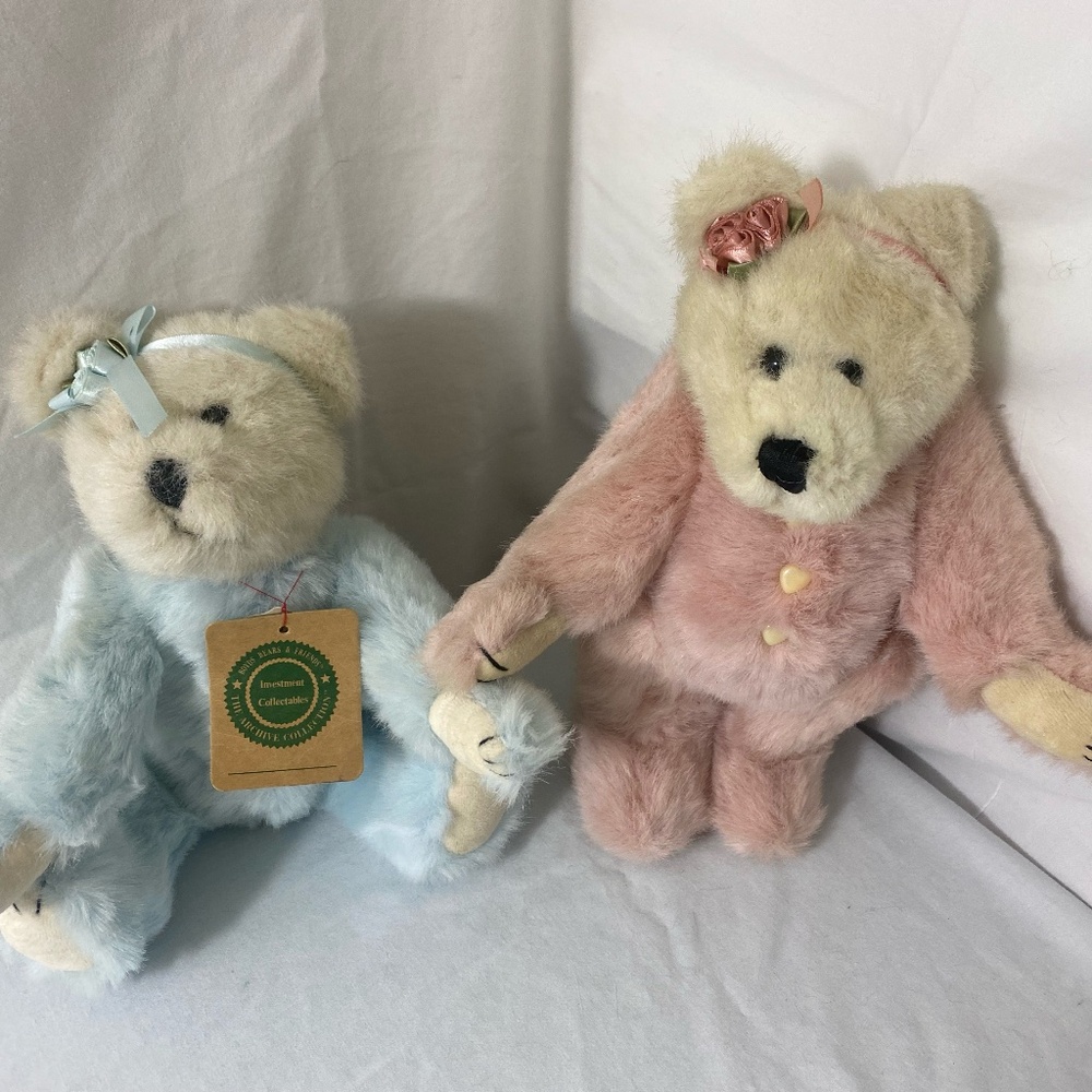 Blue and Pink Ultra Soft Plush Boyds Bears -The Archive Collection Genevieve